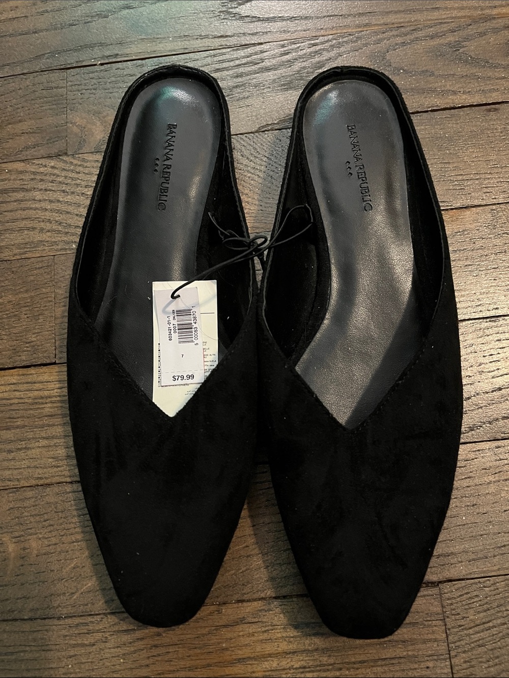 Banana Republic Black Suede Slip-On Mules size 7